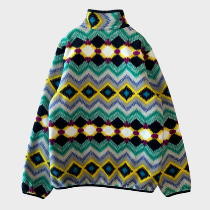 Patagonia パタゴニア スナップT ネイティブ柄 フリース ミントグリーン黄色 S /A8811F-SO