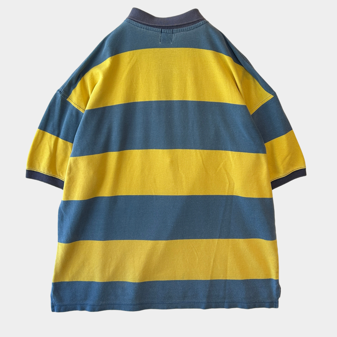 00's GAP ボーダー ポロシャツ 青黄 (XL)/A3176S-SO