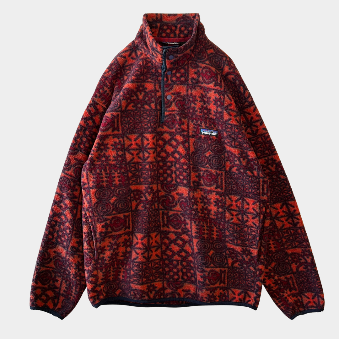 90's Patagonia パタゴニア スナップT ”Ghana Gourds"  民族柄フリース (M)/C0089F-SO