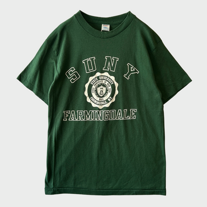 80's Champion SUNY FARMINGDALE カレッジTシャツ トリコ 緑(L)/A7306T-SO