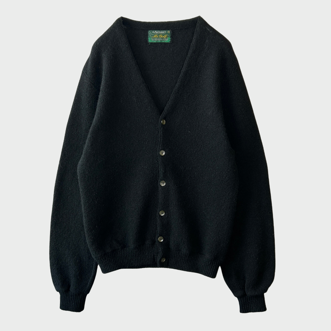 70's Arrow アルパカカーディガン 黒 (S)/A8457K-SO
