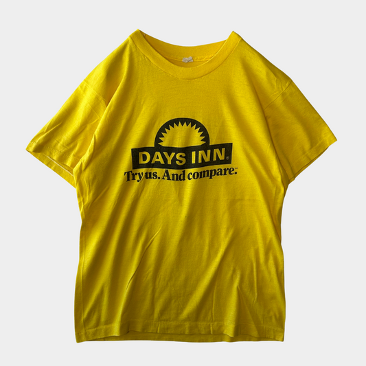 80's Screen Stars DAYS INN ホテル 企業Tシャツ 黄色(L)/A6363T-SO