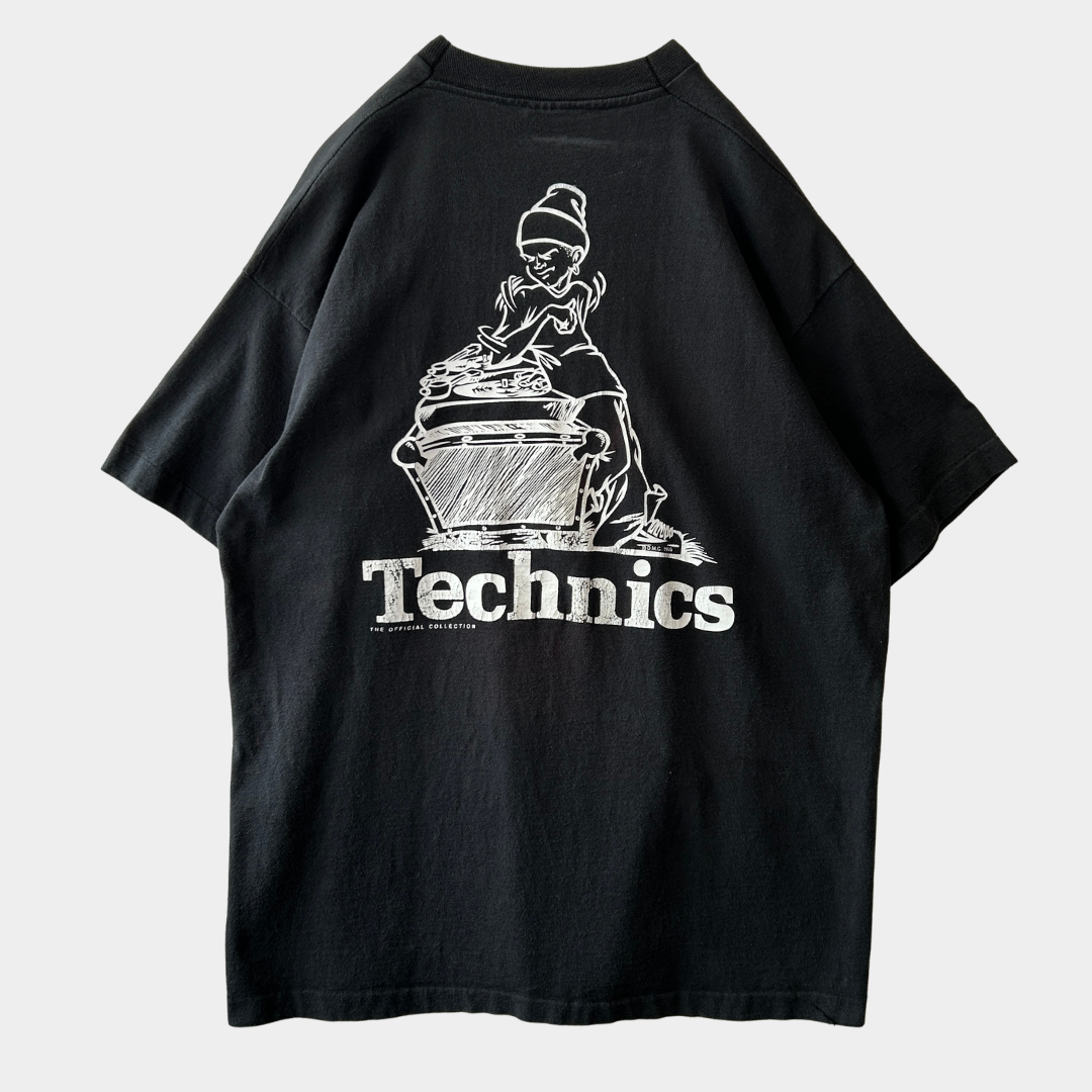 90's Technics テクニクス DMC World Championships Tシャツ ターンテーブル 黒(XL)/C0294T-SO