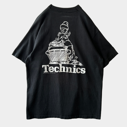 90's Technics テクニクス DMC World Championships Tシャツ ターンテーブル 黒(XL)/C0294T-SO