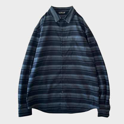 ARC'TERYX アークテリクス Mainstay shirt LS メインステイ ロングスリーブシャツ ボーダー ネイビー (M) B4117SH-SO