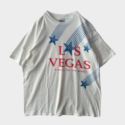 90's ONEITA LAS VEGAS  ALWAYS ON THE MONEY 星プリントT 白（XL )/B1961T-SO