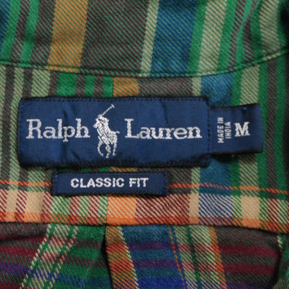 Ralph Lauren ネルシャツ 緑橙 (M)/A4579SH-SO