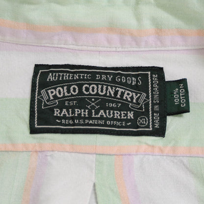 Polo Country ストライプシャツ 薄緑白 (XL)/A4552SH-SO