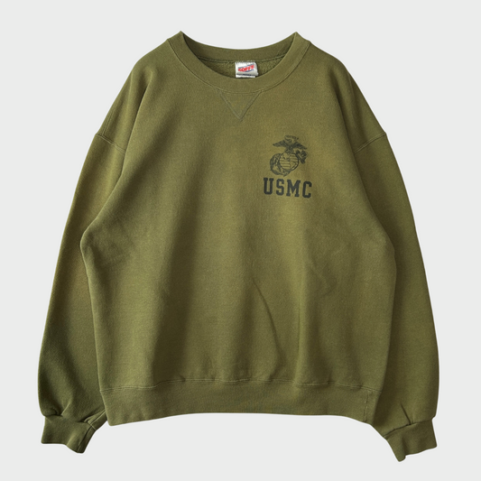 90's Soffe USMC ミリタリースウェット カーキ (L)/A7937S-SO