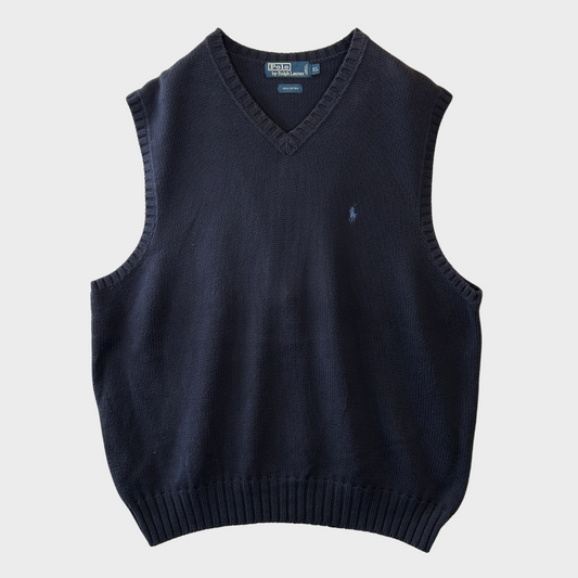 00's Polo by Ralph Lauren ラルフローレン ニットベスト 紺 (XL)/A7907V-SO