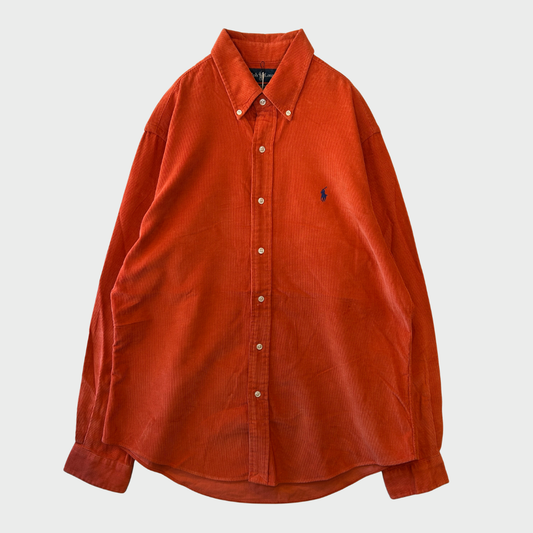 00's  Ralph Lauren  ラルフ Custom fit コーデュロイシャツ オレンジ L /B3609SH-SO