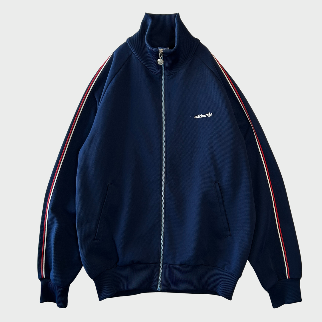 70-80's adidas アディダス トラックジャケット トレフォイル ネイビー(サイズ不明 L-XL相当)/A1322J-SO