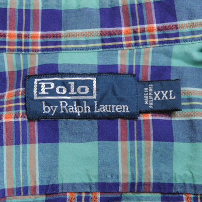 Ralph Lauren チェックシャツ 青 (XXL)/A4606SH-SO