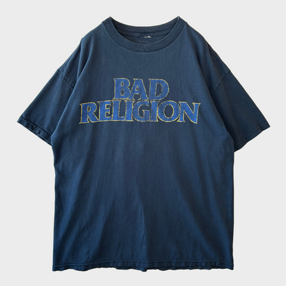 90's  BAD RELIGION  文字プリント バンドTシャツ  ネイビー /A7267T-SO