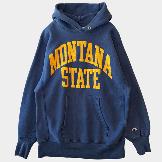 90's Champion Reverse Weave スウェット フーディー MONTANA STATE USA製 (L)/C0944R-SO