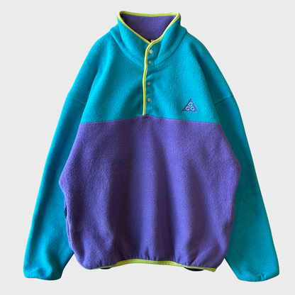 90's NIKE ACG ナイキ フリースジャケット ターコイズブルー/パープル (L) /A9321F-SO