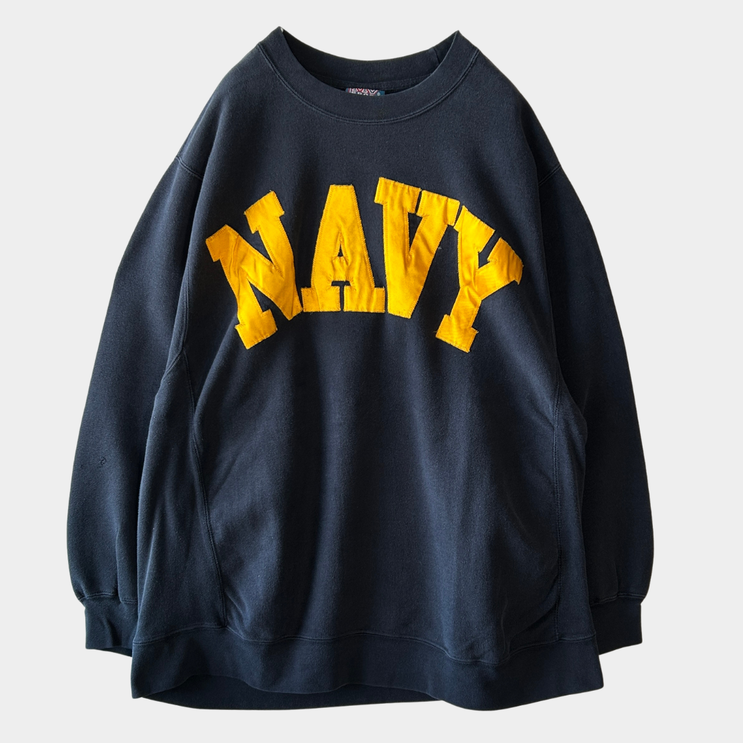 90~00's MV sport Pro-weave 米軍 U.S. NAVY 海軍 リバースウィーブタイプ スウェットシャツ 紺 (XL)/B3108S-SO