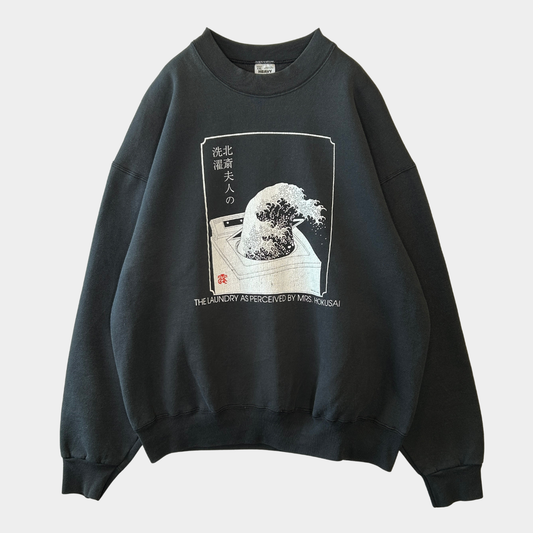 90's Fruit Of The Loom 北斎夫人の洗濯 パロディースウェット 黒 (XXL)/A8540S-SO