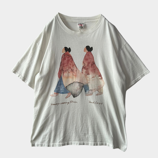 90's "Navajo Walking Place"by Carol Grigg アートTシャツ 白(L)/B1956T-SO