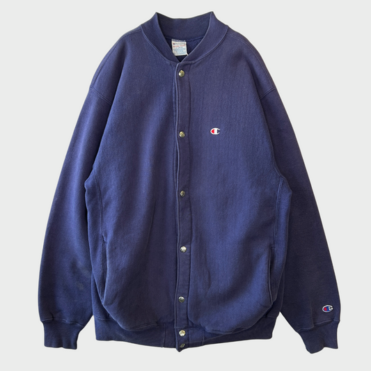 90's Champion Reverse Weave リバースウィーブ スナップカーディガン フェード ナス紺(XL)/A6685R-SO
