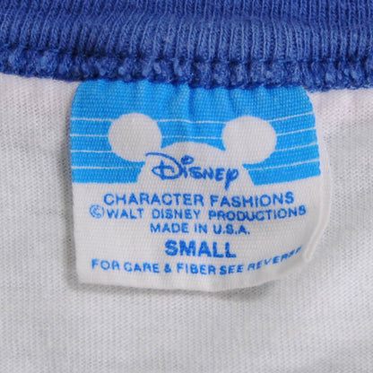 80's Disney World 15years リンガーTシャツ 白青 (S)/A4253T-SO