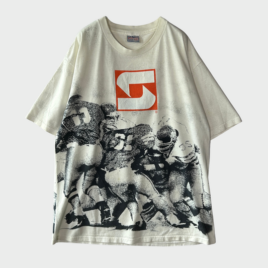 90's All Sport アメリカンフットボールTシャツ 白 (L)/A7566T-SO