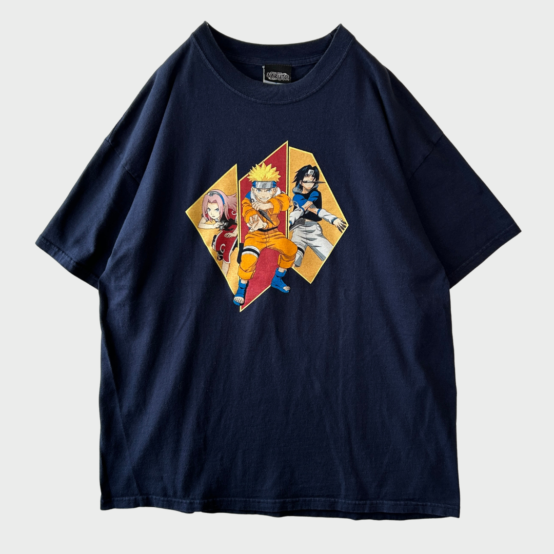 00's Naruto ナルト アニメ キャラクターTシャツ ネイビー(XL)/C1069T-SO