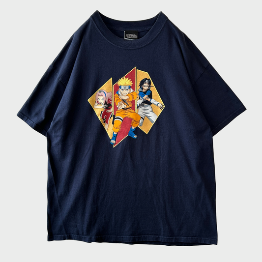 00's Naruto ナルト アニメ キャラクターTシャツ ネイビー(XL)/C1069T-SO