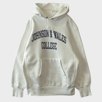 80's Champion チャンピオン Reverse Weave リバースウィーブ トリコタグ JOHNSON&WALES カレッジ スウェットフーディー パーカー  白 (M) /A1521R-SO