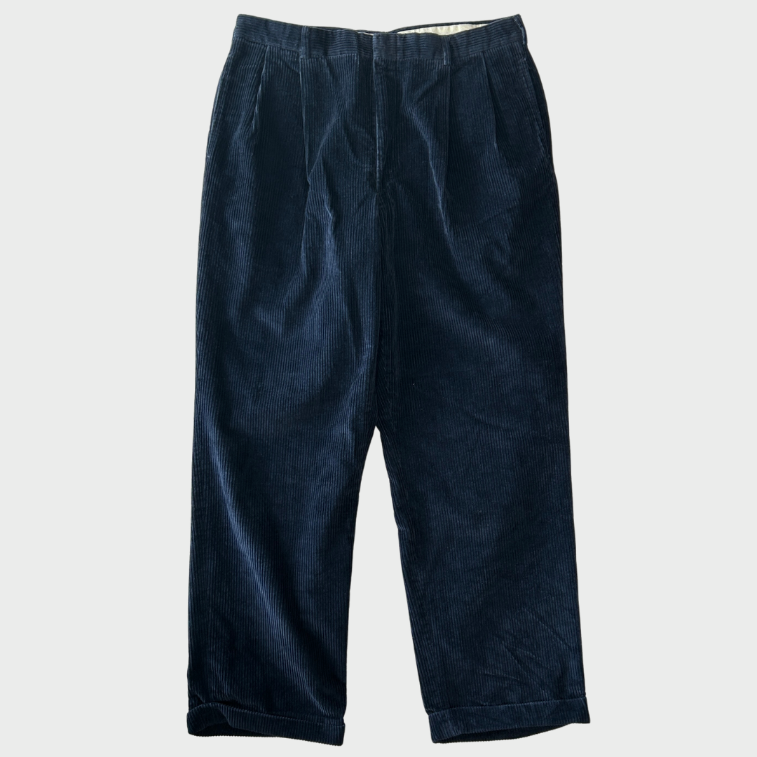 90's Brooks Brothers ブルックスブラザーズ 2タック コーデュロイパンツ ネイビー (SIZE38) /A9090P-SO