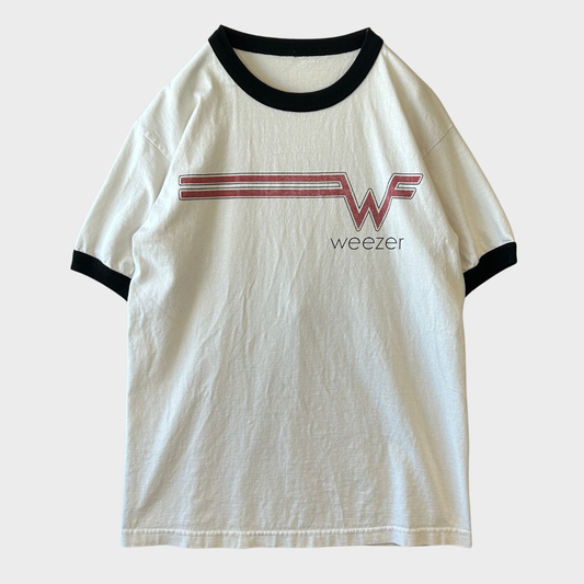 90's Weezer「W STREAK」 バンド リンガーTシャツ 白 (サイズ不明）/C0295T-SO