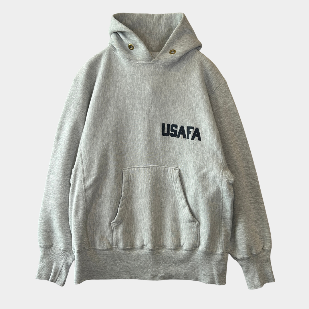 80's Champion Reverse Weave リバースウィーブ ミリタリー USAFA ロゴ スウェットフーディー (M)/A2648R-SO