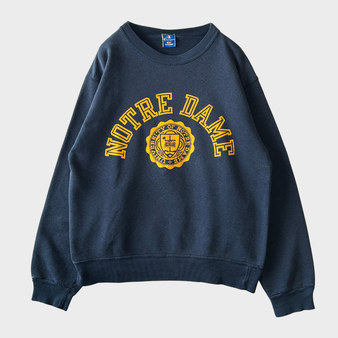 90's Champion チャンピオン NOTRE DAME ノートルダム大学 カレッジスウェット ネイビー (L) /A2028S-SO