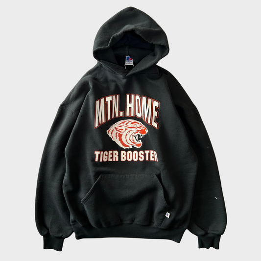90's  RUSSELL  MTN.HOME  TIGER BOOSTER  フーディ 黒 XL /A8158S-SO