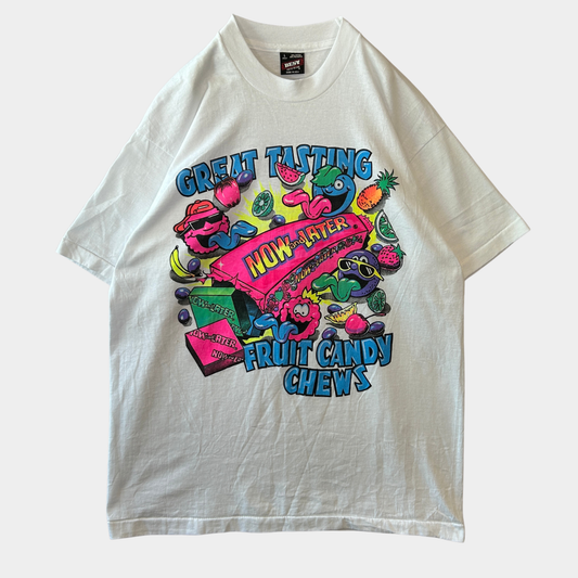 90's NOW and LATER キャンディー 企業Tシャツ 白 Fruit of the loom(L)/A7389T-SO