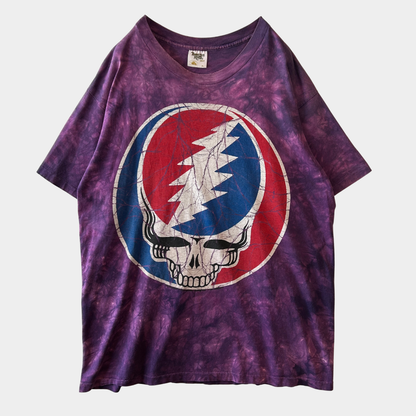 90's Grateful Dead グレイトフル・デッド Steal Your Face ロゴプリントTシャツ タイダイ パープル(XL)/A7456T-SO