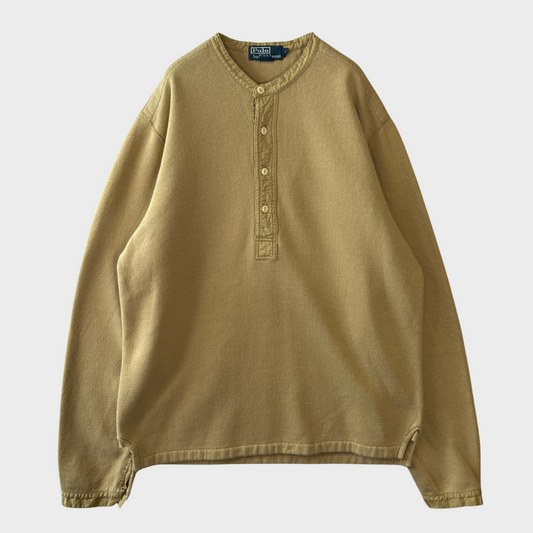 00's Polo Ralph Lauren ラルフ 裏フリースヘンリーネック カットソー (L)/B2985T-SO