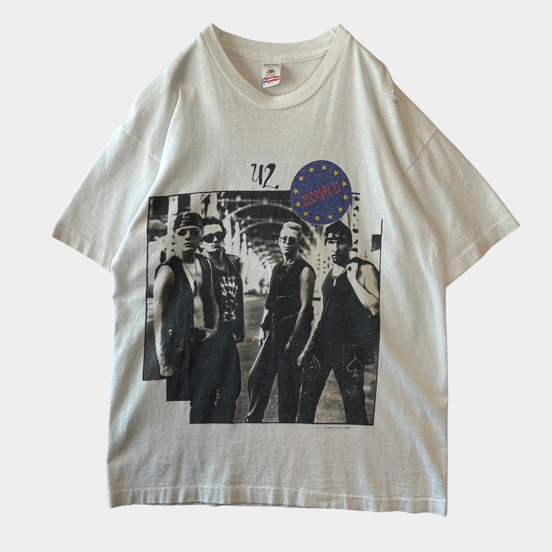 90's U2 ユーツー ZOOROPA '93 ツアーTシャツ バンドT 白(L)/A3496T-SO