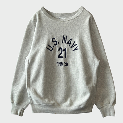 90's Hanes U.S.NAVY 刺繍スウェット グレー(XL)/C0629S-SO