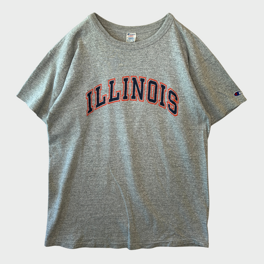 80's Champion ILLINOIS イリノイ大学 カレッジTシャツ グレー (L)/B2783T-SO
