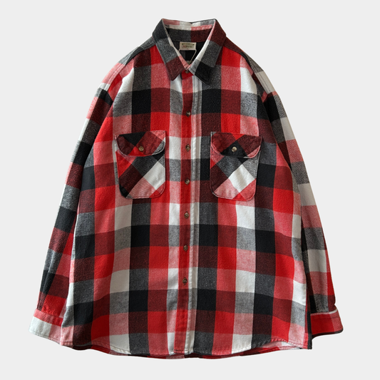 90's Five Brother ヘビーネルシャツ ブロックチェック バッファロー 赤(XL)/C1476SH-SO