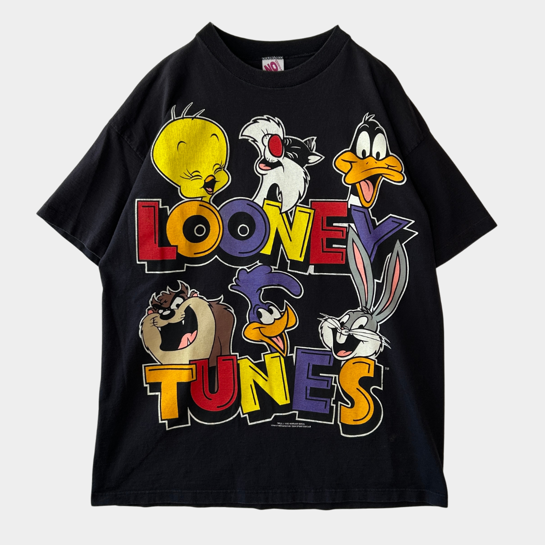 90's NO PLUS ルーニーチューンズ キャラクターTシャツ 黒 (1X)/B3640T-SO