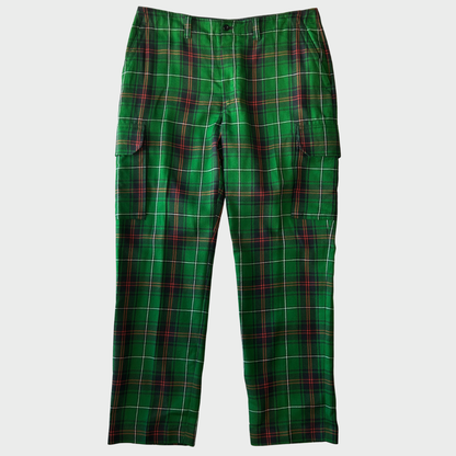 00's Polo by Ralph Lauren ラルフローレン タータンチェック カーゴパンツ 緑赤黒 (38×32)/A9041P-SO