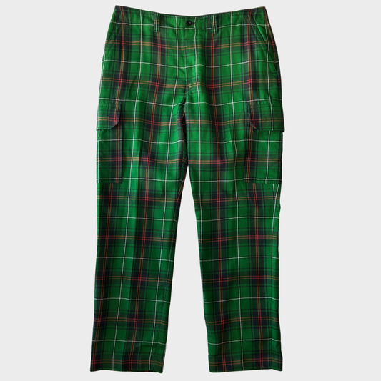 00's Polo by Ralph Lauren ラルフローレン タータンチェック カーゴパンツ 緑赤黒 (38×32)/A9041P-SO