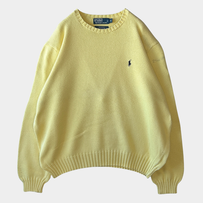 00's polo by Ralph Lauren ラルフローレン コットンニット 黄 (XL)/B3020K-SO
