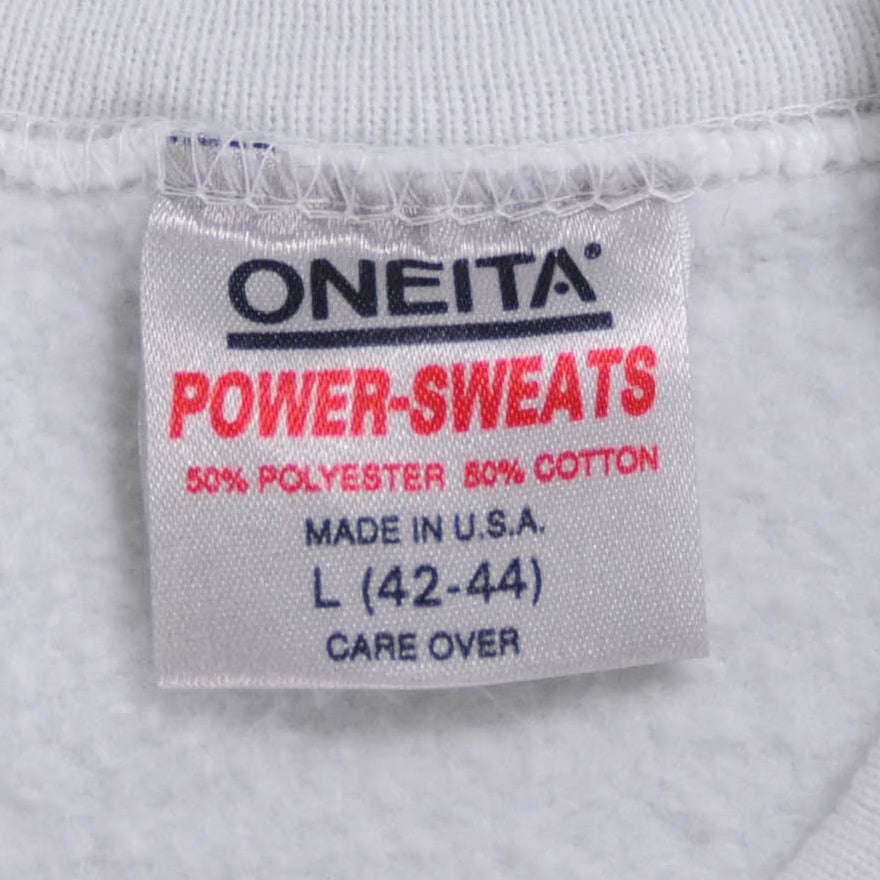 90's ONEITA SOCK AND ROLL CORP ブタ スウェット 白 (L)/A4761S-SO