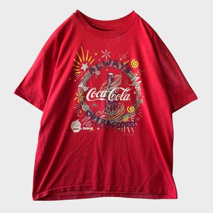 90's Coca-Cola コカコーラ グラフィックTシャツ 赤 (サイズ不明)/B3639T-SO
