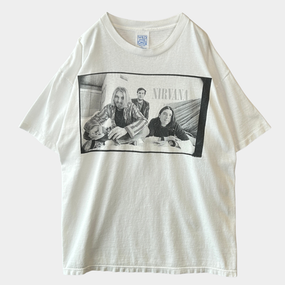 90's NIRVANA Members Portrait ニルヴァーナ ポートレートtシャツ バンド WILD OATS (XL)/C0621T-SO
