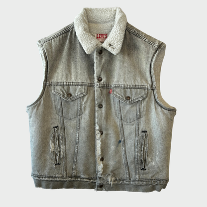80's Levi's リーバイス ボアデニムベスト 白グレー (XL)/A5328V-SO