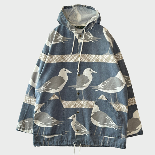 90's ORVIS×MICHIGAN RAG カモメ 総柄パーカー (S/M)/A7795J-SO